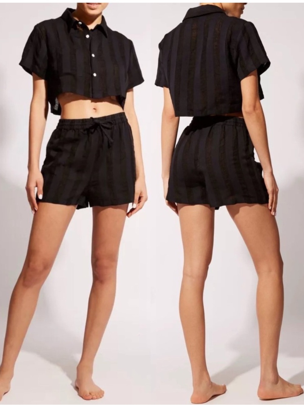 Solid & Striped Cabana Linen Cotton Matching Set